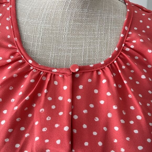 41 Hawthorn Coral Polka Dot Sleeveless Top SZ M - Picture 2 of 6